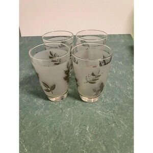 Vintage Libbey Silver Leaf Tumblers - set of 4